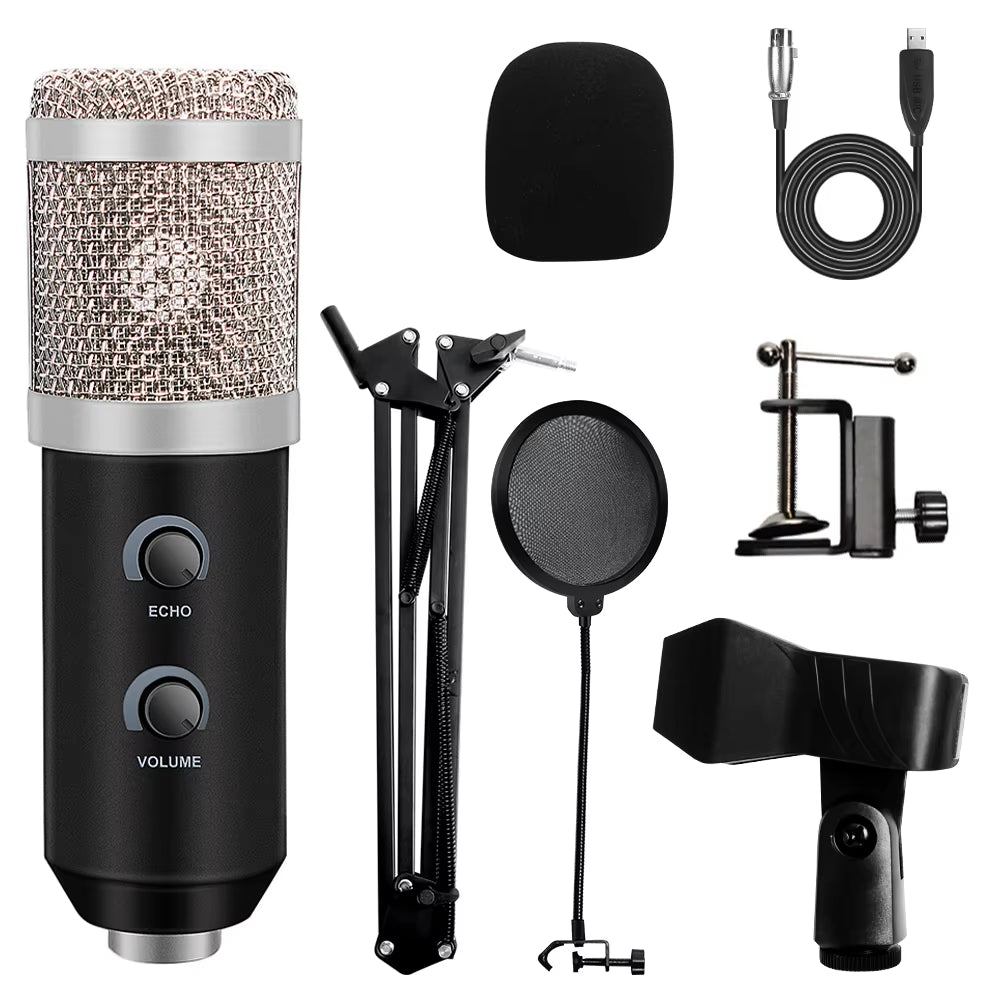 Professional USB Microphone Kit with Adjustable Stand & Ring Light - Perfect for Gaming & YouTube Recording - 2021 Upgrade