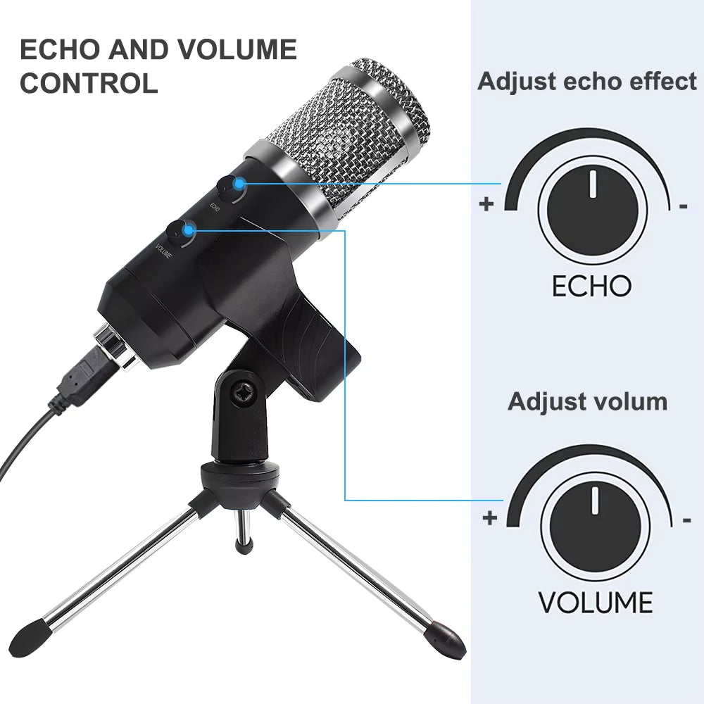 Professional USB Microphone Kit with Adjustable Stand & Ring Light - Perfect for Gaming & YouTube Recording - 2021 Upgrade