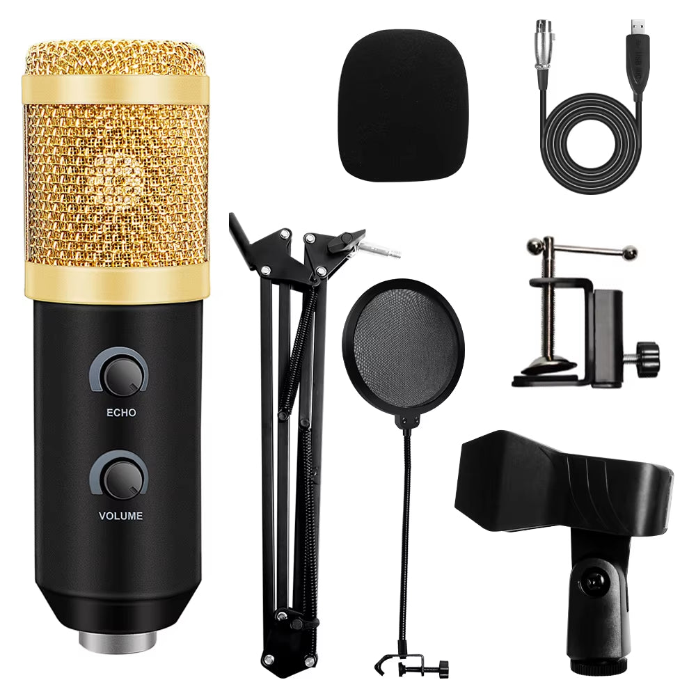 Professional USB Microphone Kit with Adjustable Stand & Ring Light - Perfect for Gaming & YouTube Recording - 2021 Upgrade