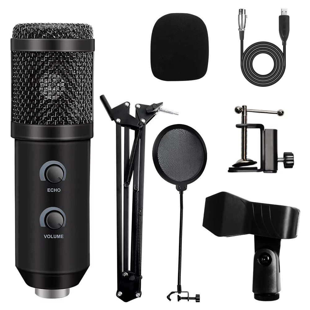 Professional USB Microphone Kit with Adjustable Stand & Ring Light - Perfect for Gaming & YouTube Recording - 2021 Upgrade