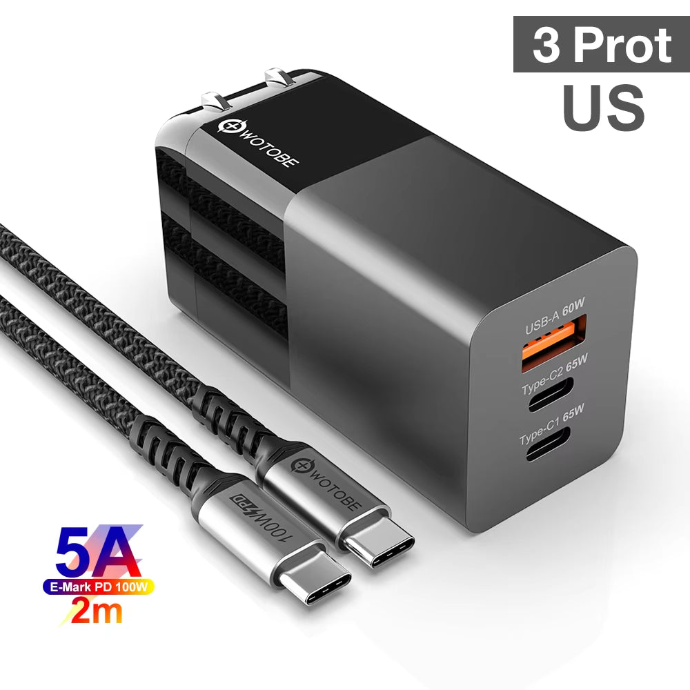 65W Gan USB C Wall Charger Power Adapter,3 Port PD 65W PPS QC4 45W SCP for Laptops Macbook Ipad Iphone 14 Pro Max Samsung