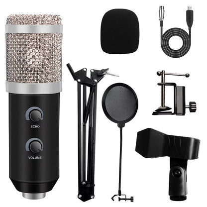 Professional USB Microphone Kit with Adjustable Stand & Ring Light - Perfect for Gaming & YouTube Recording - 2021 Upgrade