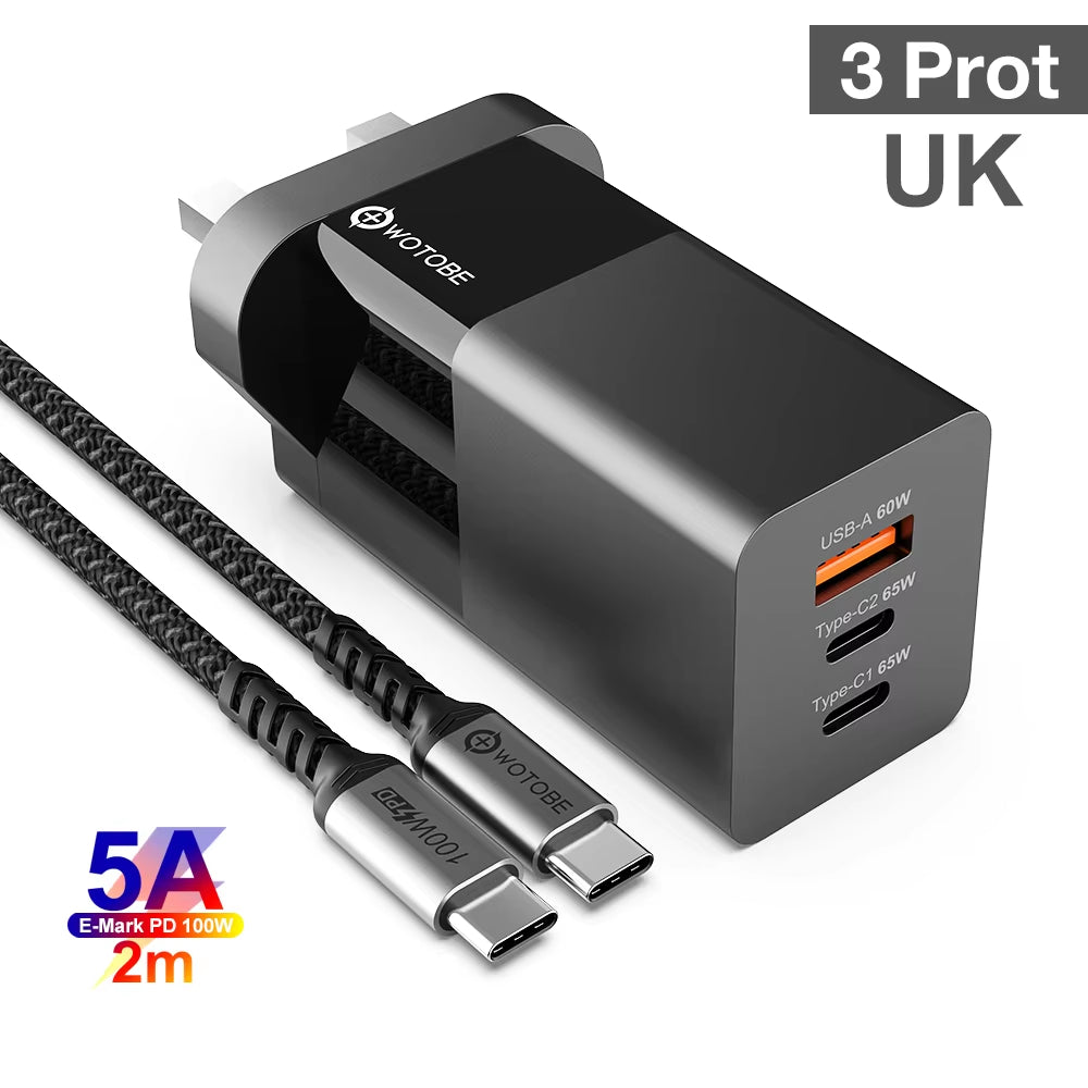 65W Gan USB C Wall Charger Power Adapter,3 Port PD 65W PPS QC4 45W SCP for Laptops Macbook Ipad Iphone 14 Pro Max Samsung