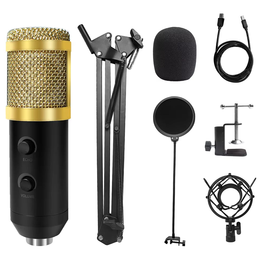 Professional USB Microphone Kit with Adjustable Stand & Ring Light - Perfect for Gaming & YouTube Recording - 2021 Upgrade