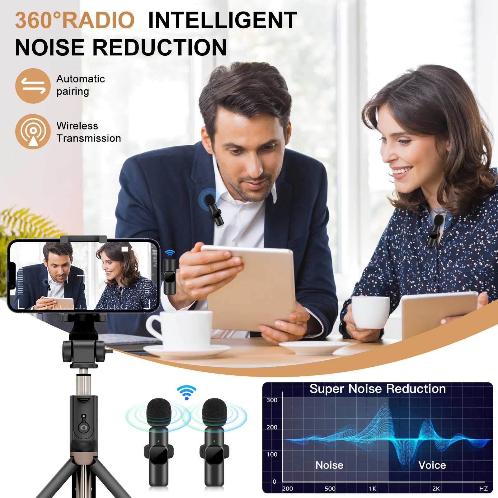 Revolutionary Wireless Lavalier Microphone - Compact Mini Mic for iPhone & Android Live Streaming, Gaming, and Recording