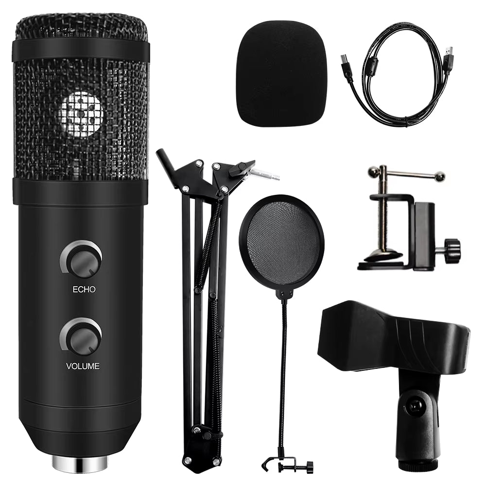 Professional USB Microphone Kit with Adjustable Stand & Ring Light - Perfect for Gaming & YouTube Recording - 2021 Upgrade