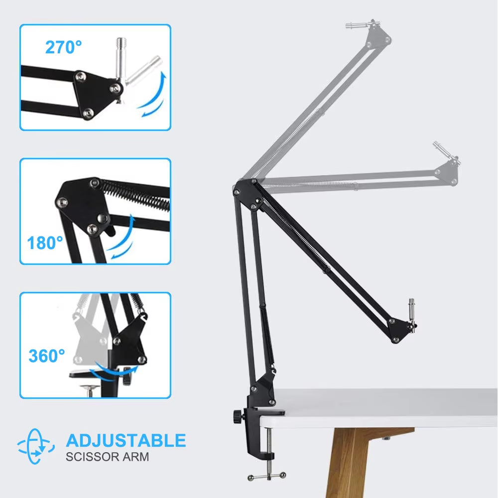 Professional USB Microphone Kit with Adjustable Stand & Ring Light - Perfect for Gaming & YouTube Recording - 2021 Upgrade