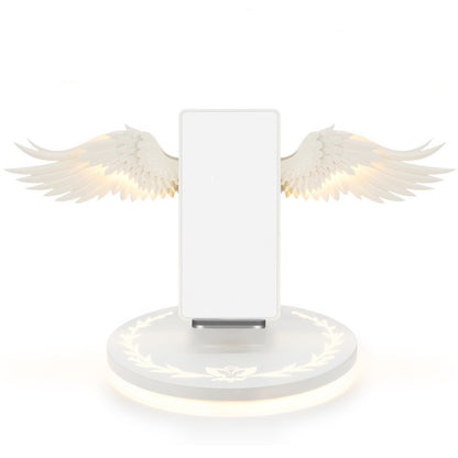 Universal Colorful LED Angel Wings Qi Wireless Charger Charge Dock for Mobile Phone Fast Charger