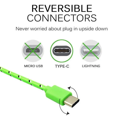 USB Type C Cable Nylon Fast Charging Data Cable for Samsung S10 S9 Note 9 Oneplus Xiaomi Huawei Mobile Phone Type-C USB-C Cables