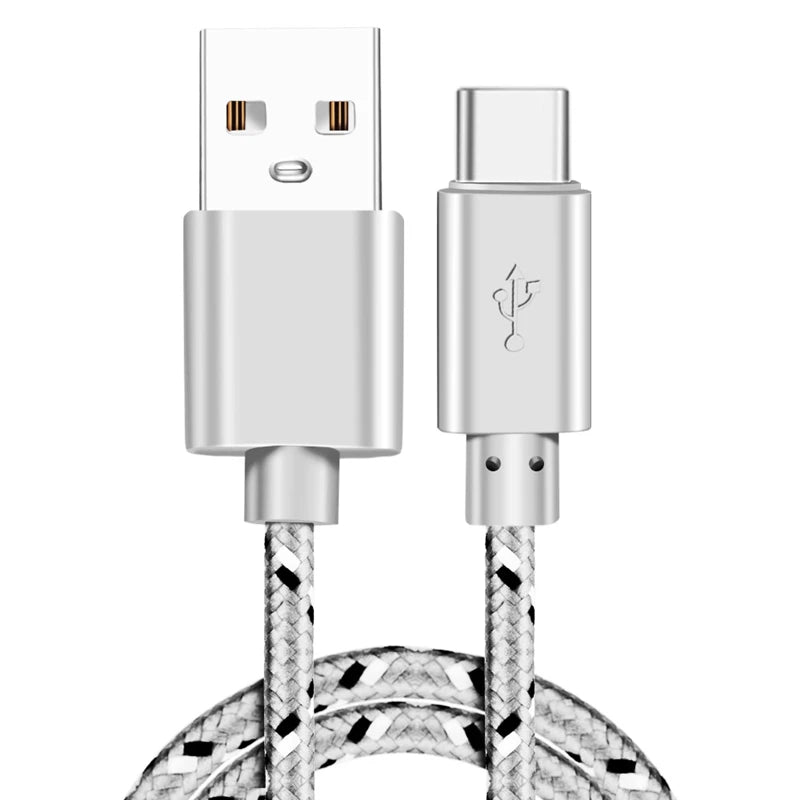 USB Type C Cable Nylon Fast Charging Data Cable for Samsung S10 S9 Note 9 Oneplus Xiaomi Huawei Mobile Phone Type-C USB-C Cables