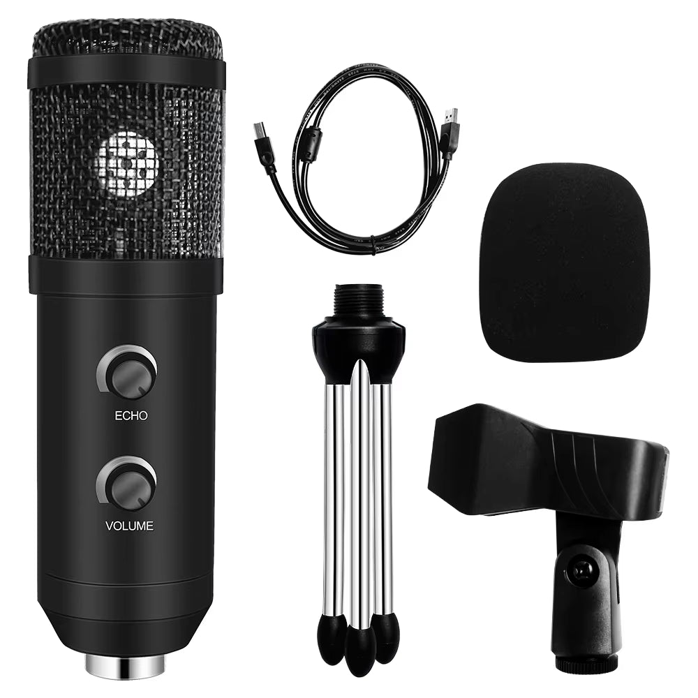 Professional USB Microphone Kit with Adjustable Stand & Ring Light - Perfect for Gaming & YouTube Recording - 2021 Upgrade