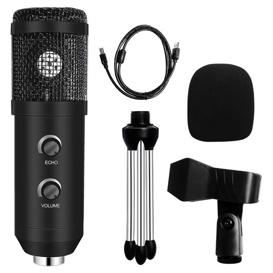 Professional USB Microphone Kit with Adjustable Stand & Ring Light - Perfect for Gaming & YouTube Recording - 2021 Upgrade